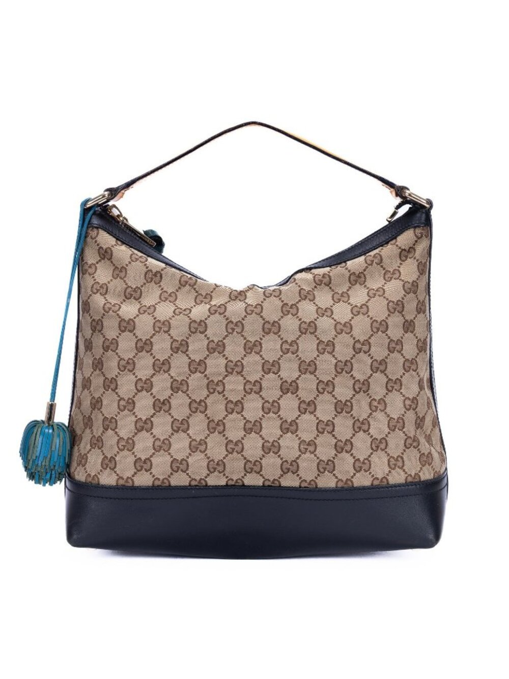 Gucci Zip Hobo Beige Black GG Canvas